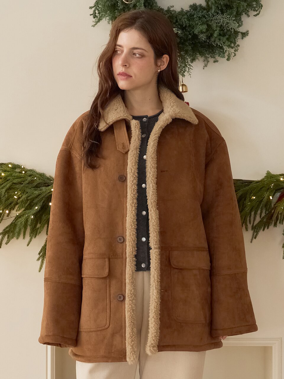 [메종르하르] 로티 스웨이드 무스탕 코트 1color