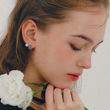 제이로렌 큐빅볼 원터치 미니 링 귀걸이 M04038