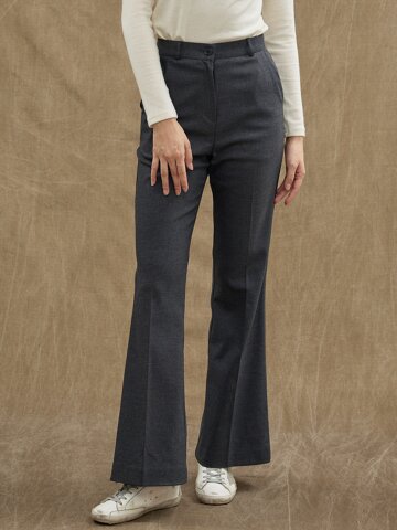 Simple Bootcut Slacks [Charcoal]