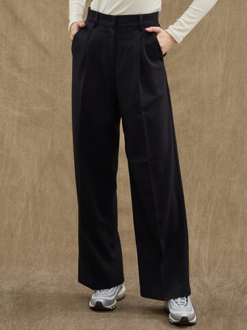 Long Wide Slacks [Black]