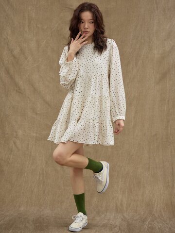 Tiny Blossom CanCan Dress [Ivory]