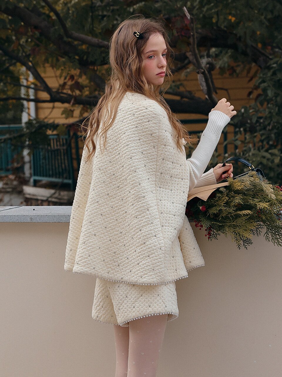 Cest_Elegant quilted short pants