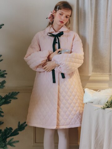 Cest_Ribbon quilted coat