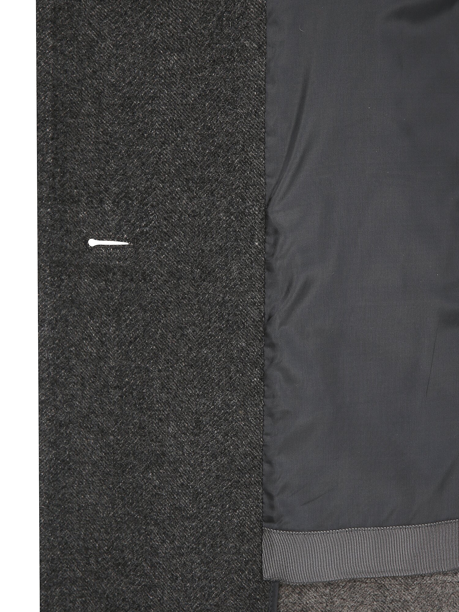 울 캐시미어 배색 후드 코트 (DARK GREY)
