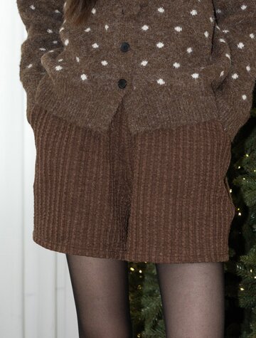 IT_Brown pleated knit pants_BROWN