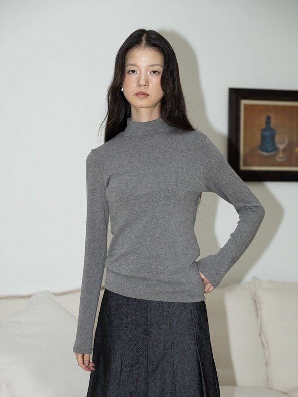 IT_High neck close-fitting top_5color