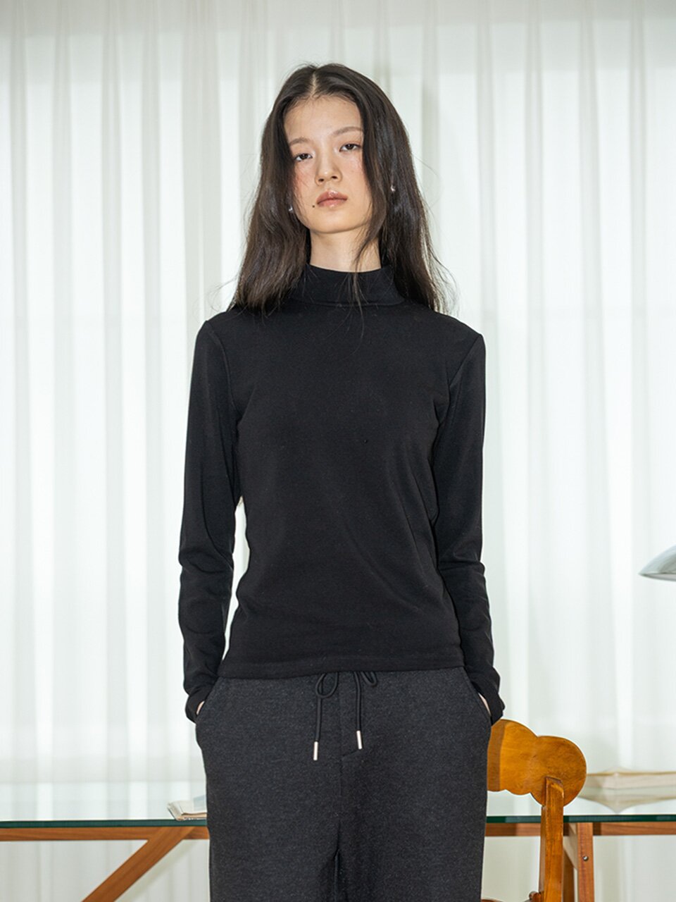 IT_High neck close-fitting top_5color