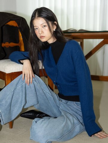 IT_V-neck various buttons knit cardigan_3color