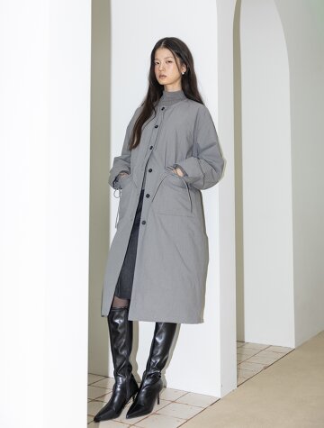 IT_Drawstring loose coat_2color