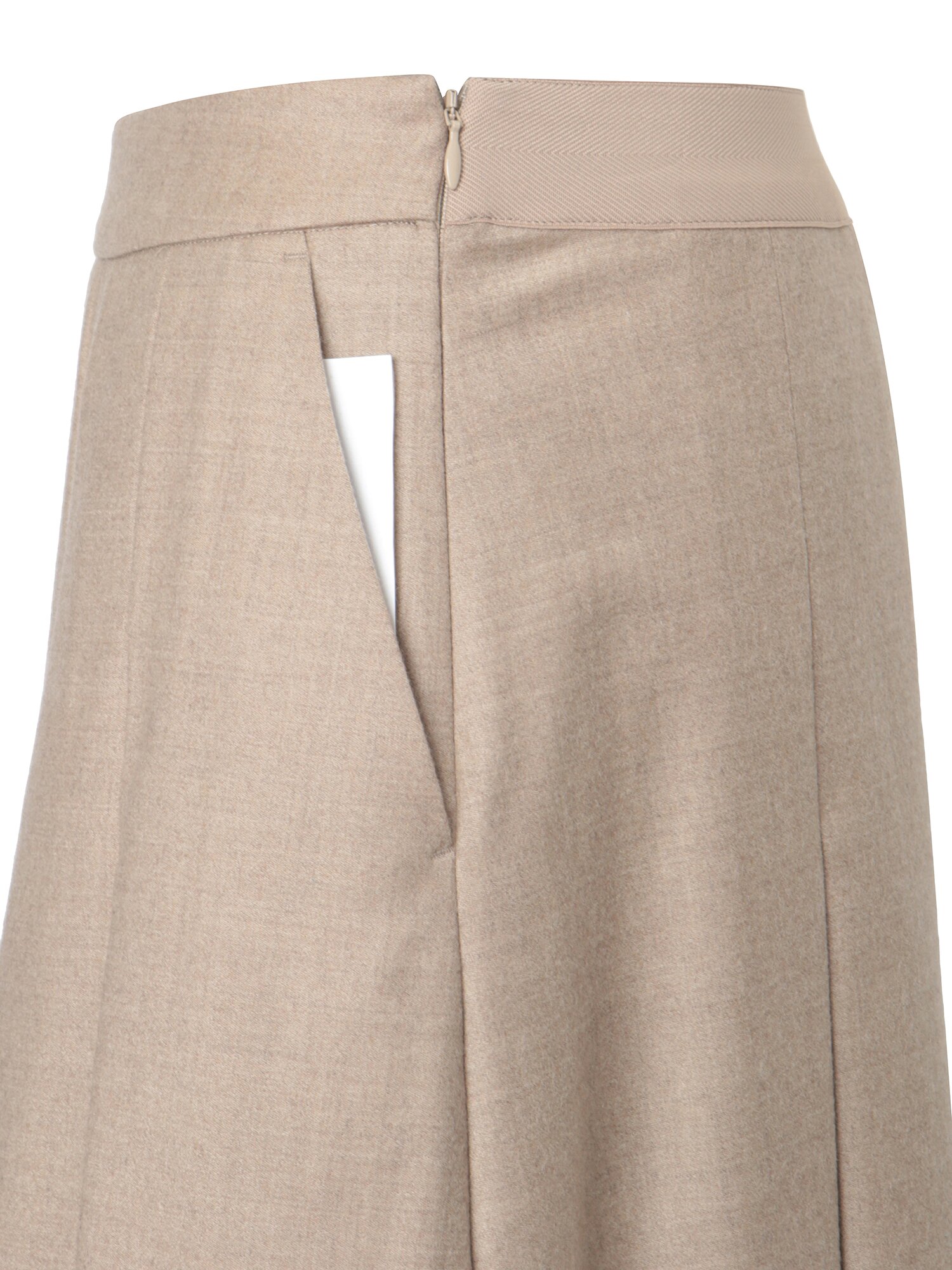 울 블렌드 플리츠 A라인 스커트 (MELANGE BEIGE)