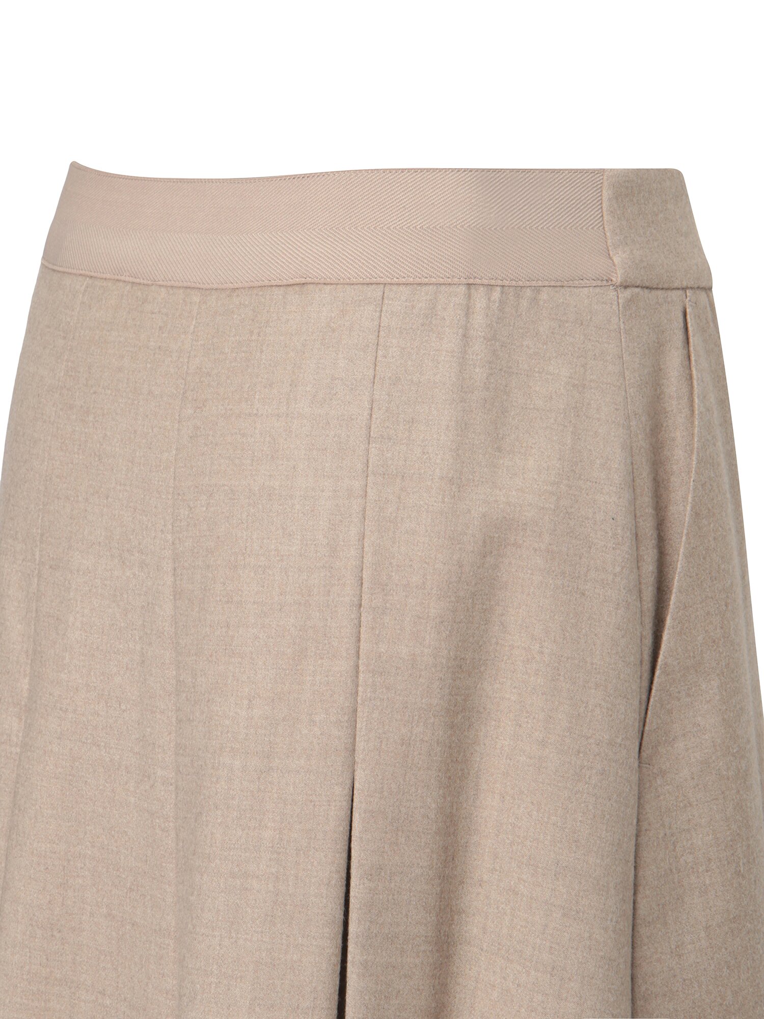 울 블렌드 플리츠 A라인 스커트 (MELANGE BEIGE)
