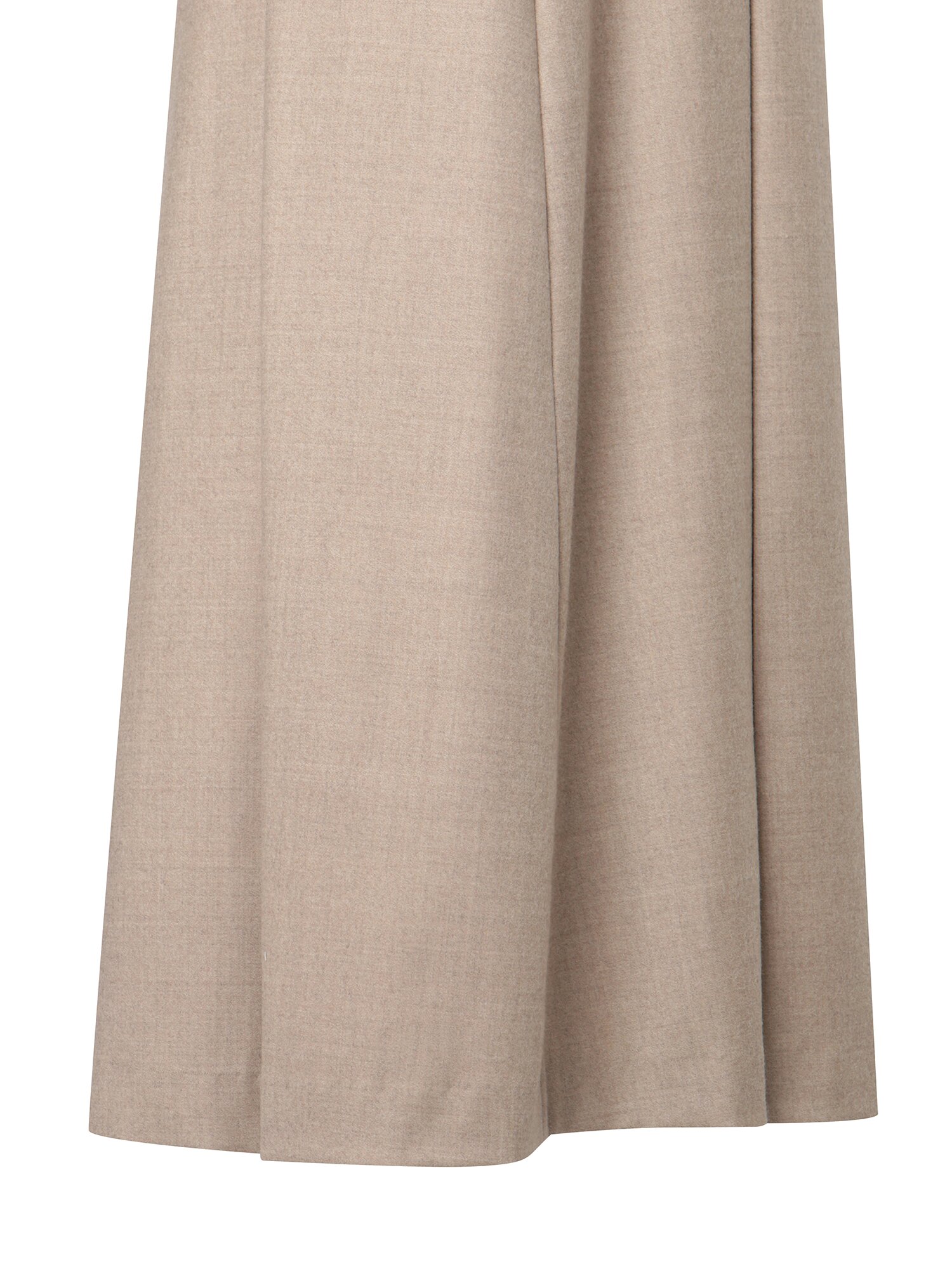 울 블렌드 플리츠 A라인 스커트 (MELANGE BEIGE)