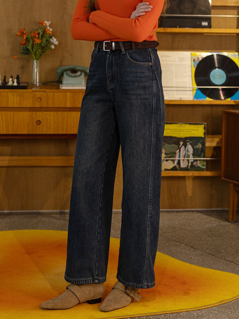 DD_Warm casual denim pants_2color