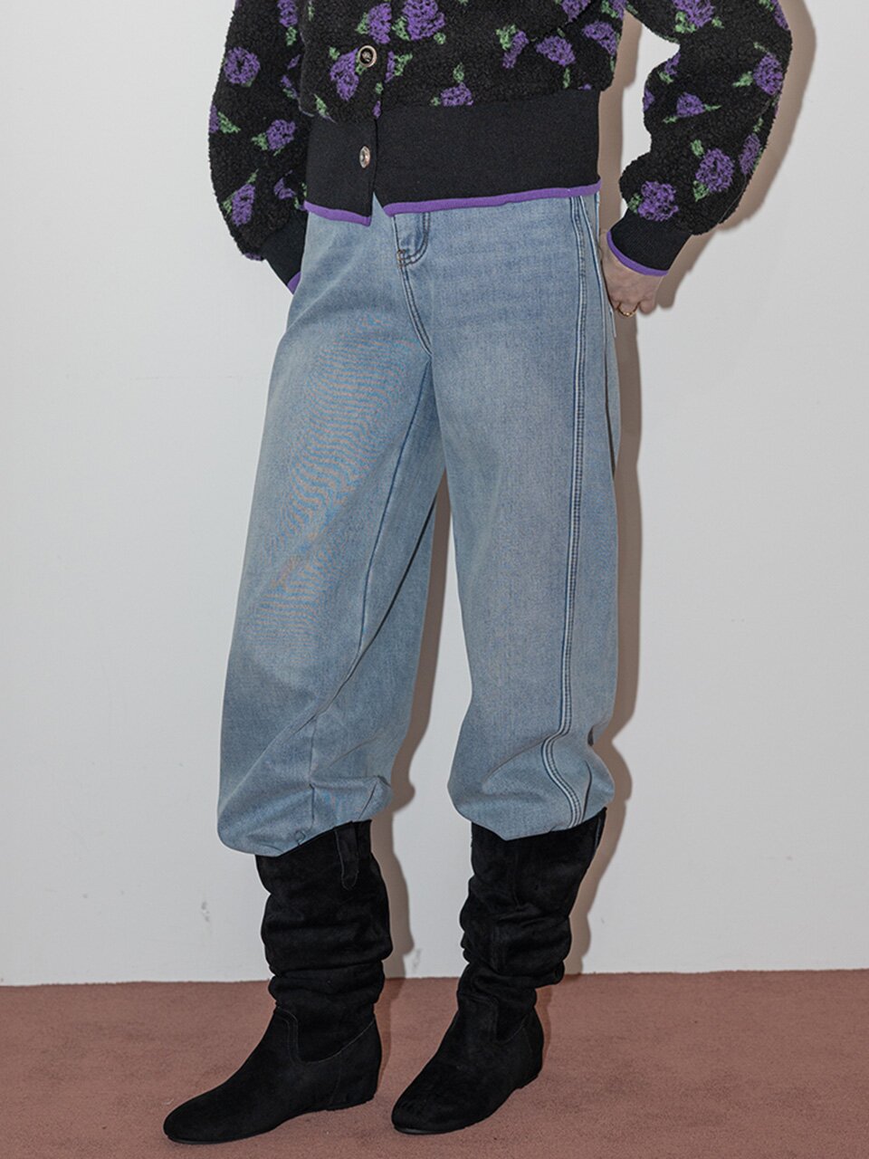 DD_Warm casual denim pants_2color