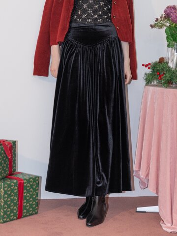 DD_Black elegant velvet skirt
