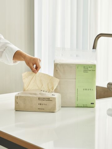 1+1 생활공작소 뽑아쓰는 대나무 키친타올 100매 3팩묶음