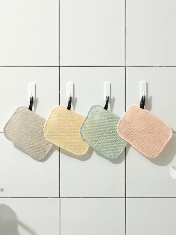 1+1 생활공작소 양면 고리 망사 수세미 4개입