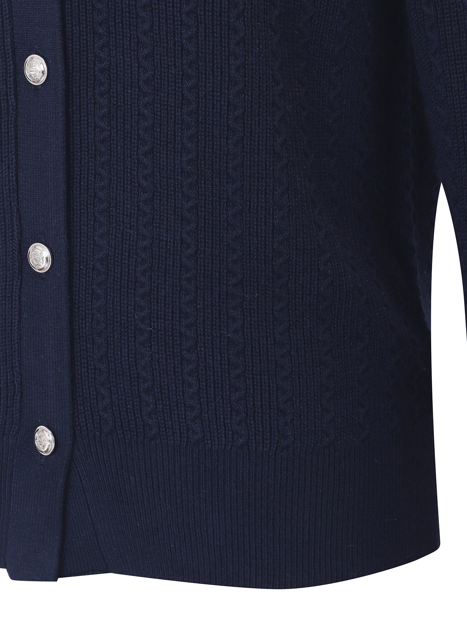 데님 칼라 니트 가디건 (NAVY)