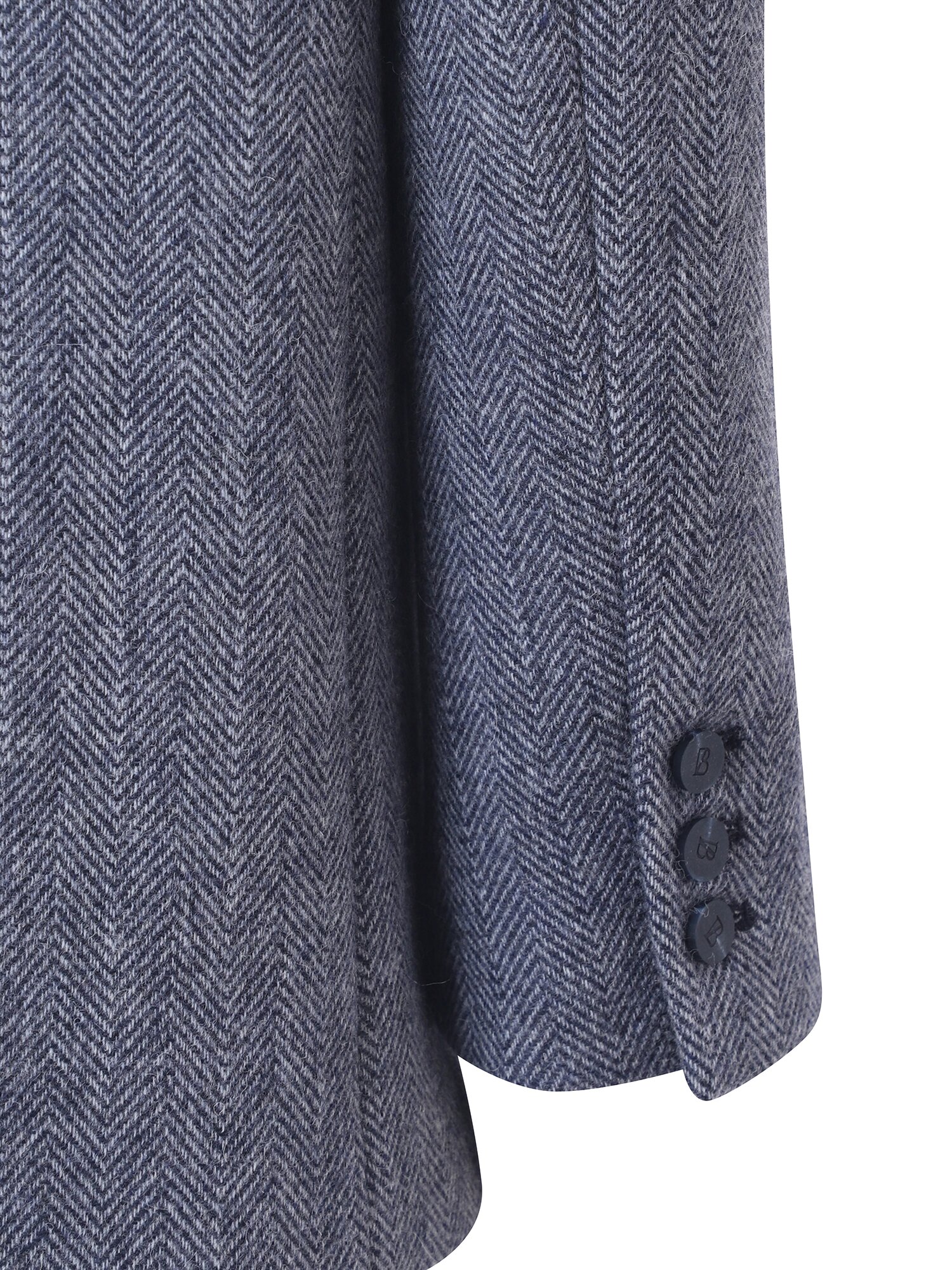 울 블렌드 헤링본 싱글칼라 재킷 (NAVY)