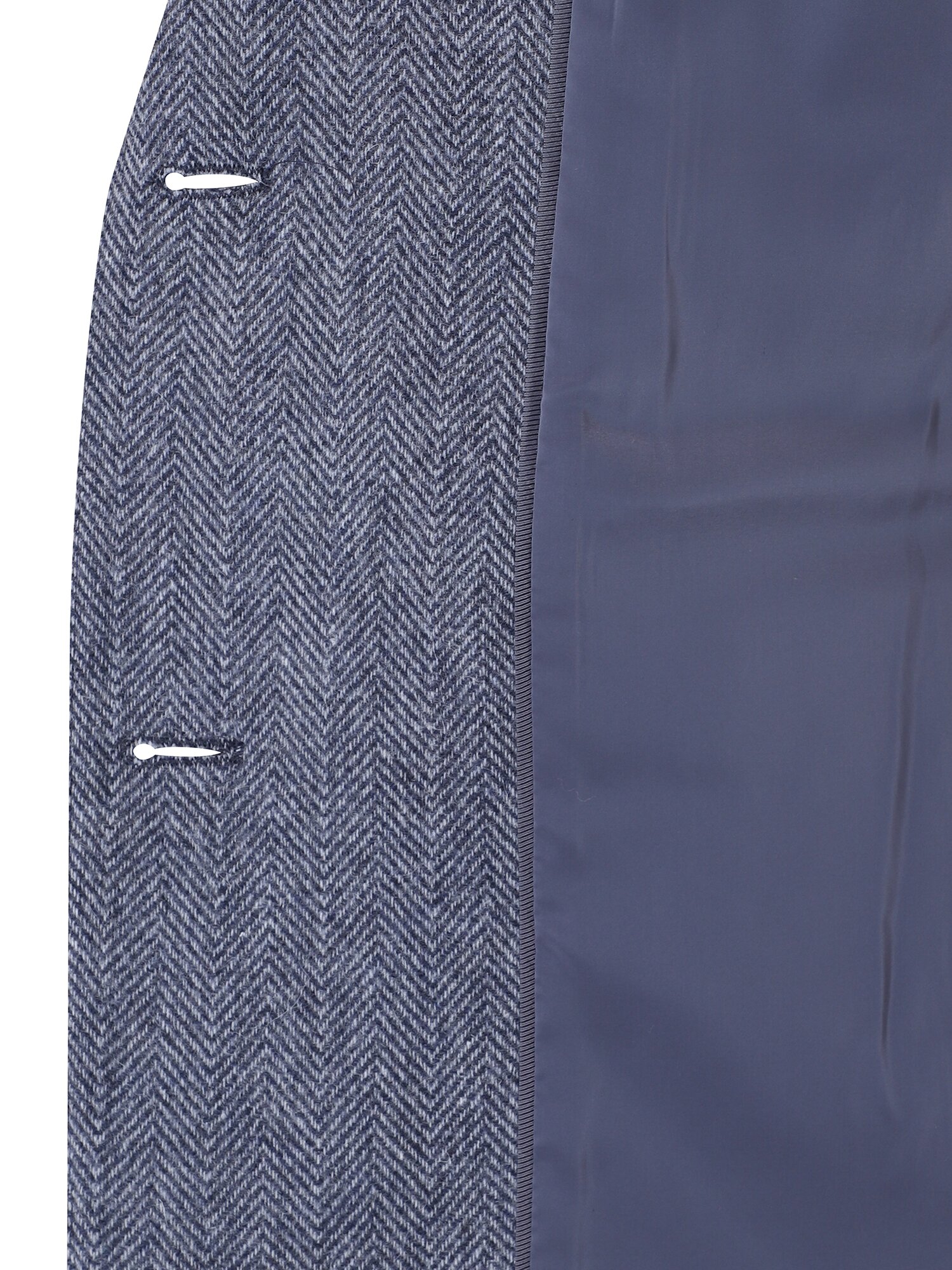 울 블렌드 헤링본 싱글칼라 재킷 (NAVY)