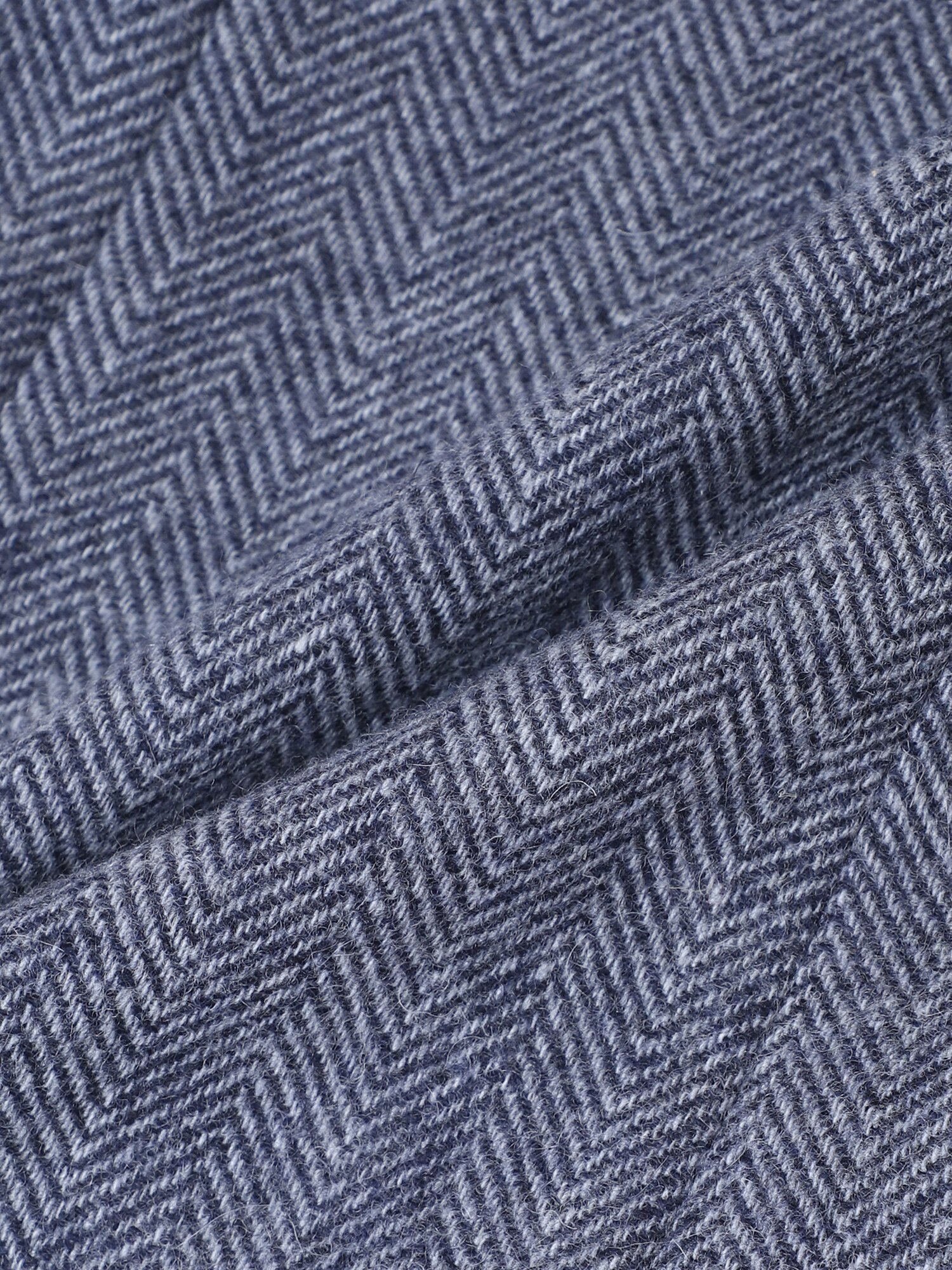 울 블렌드 헤링본 싱글칼라 재킷 (NAVY)