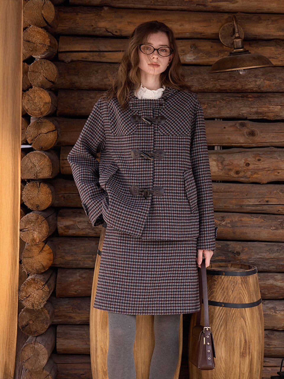 SR_Houndstooth plaid skirt