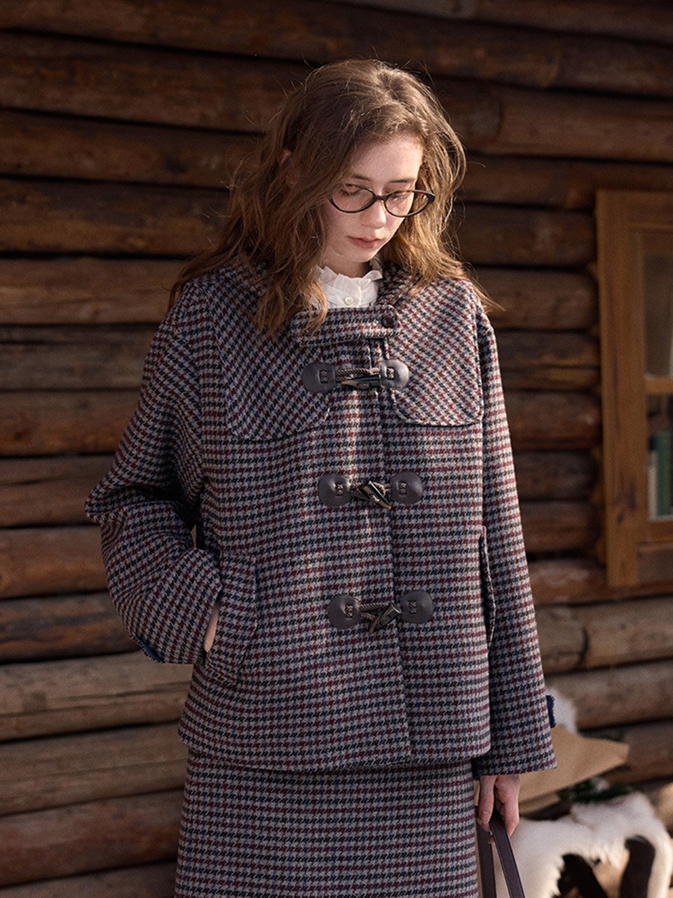 SR_Houndstooth plaid jacket