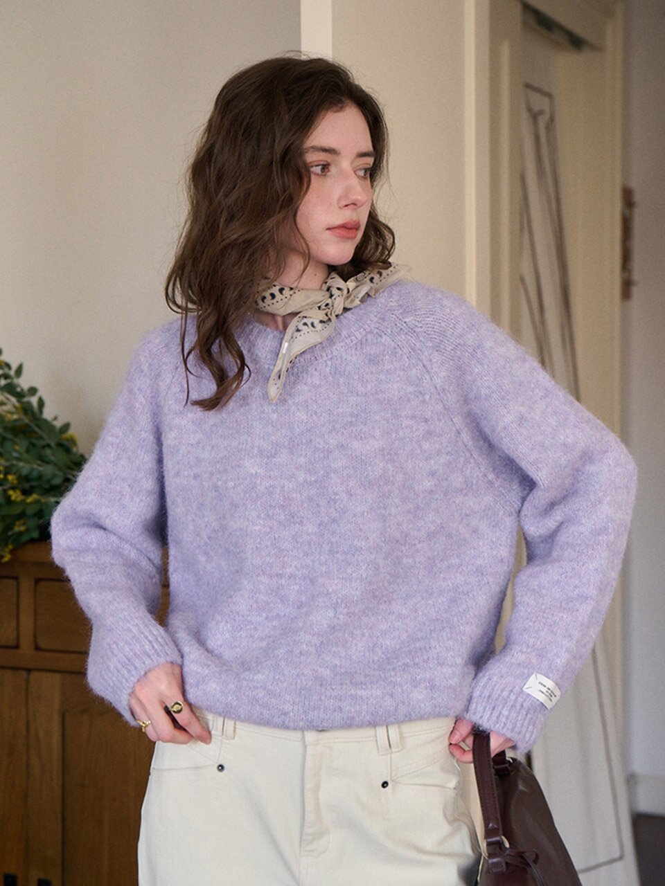 SR_Silhouette crew neck knit_4color