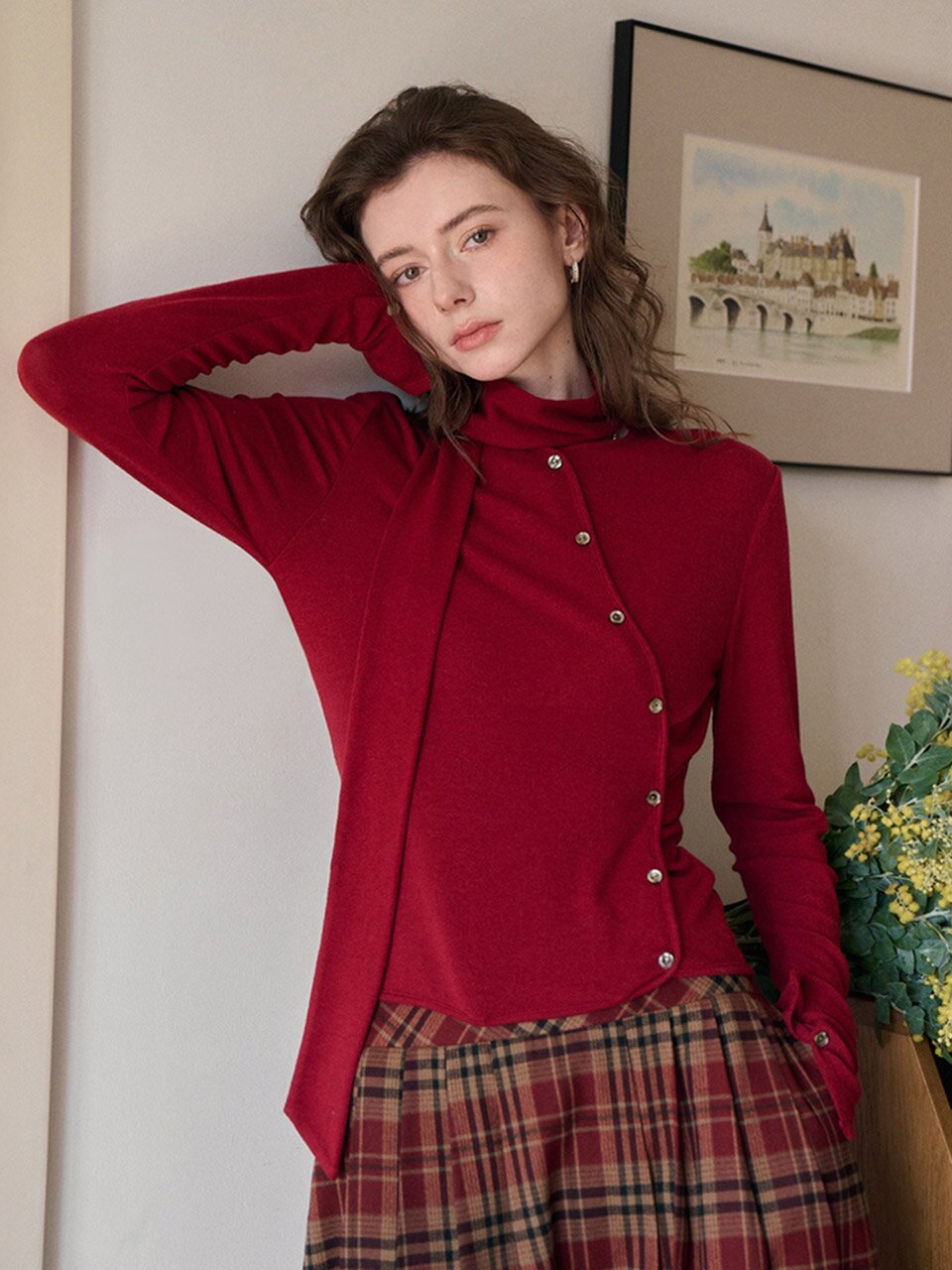 SR_Placket long sleeve knit