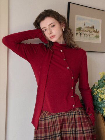 SR_Placket long sleeve knit