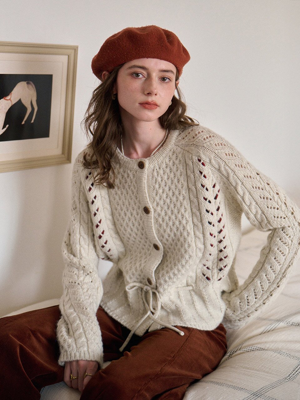SR_Sense knit cable cardigan