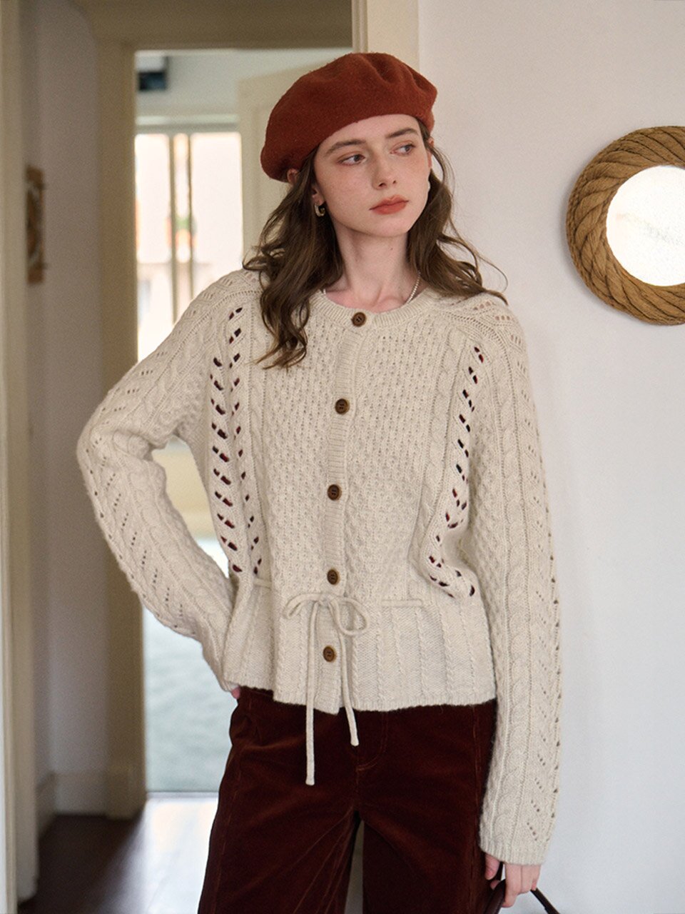 SR_Sense knit cable cardigan