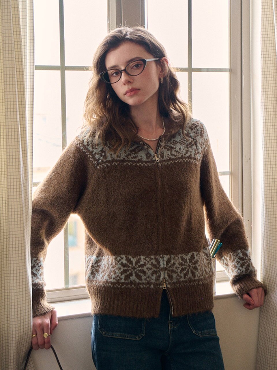 SR_Hooded tief Isle knit cardigan_2coor
