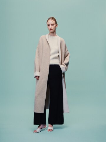 칼레이트 퓨어 캐시미어 비토리아 더블 페이스 롱 코트