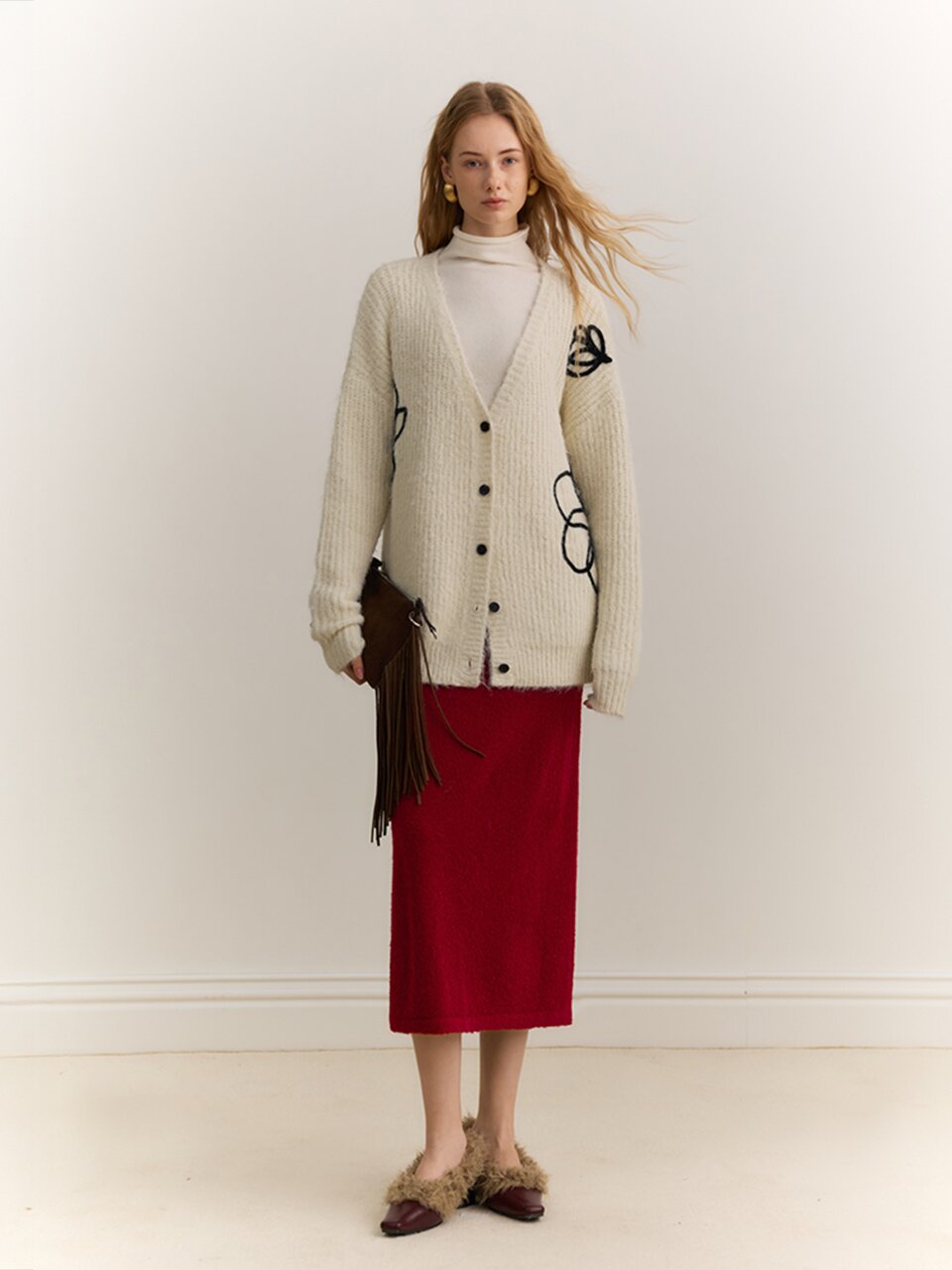 YY_Loose design knit cardigan