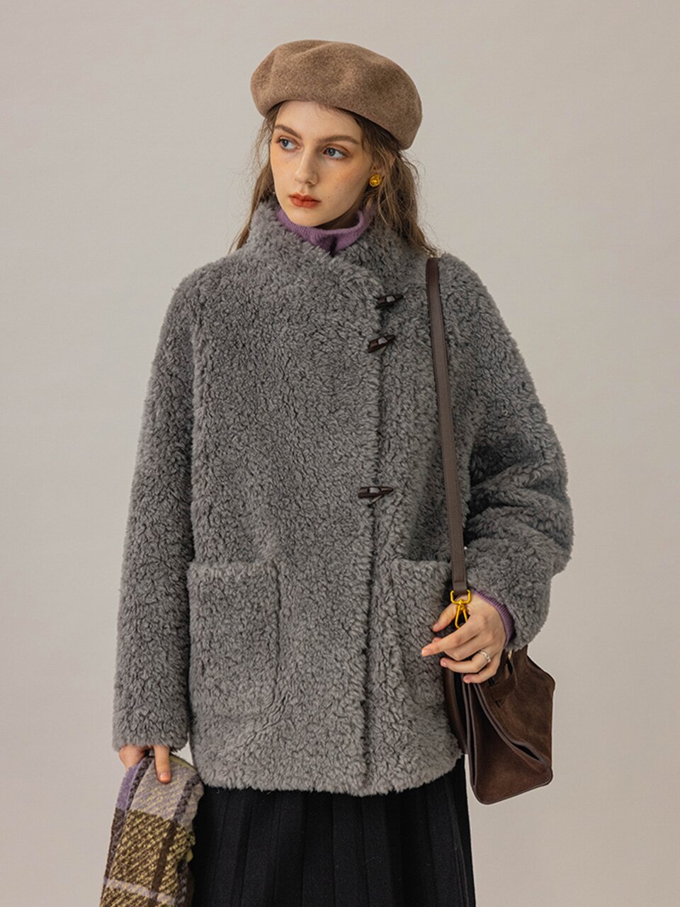 DA_Fur horn buckle jacket_2color