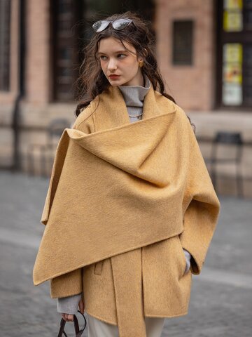 DA_Shawl scarf reversible coat_2color