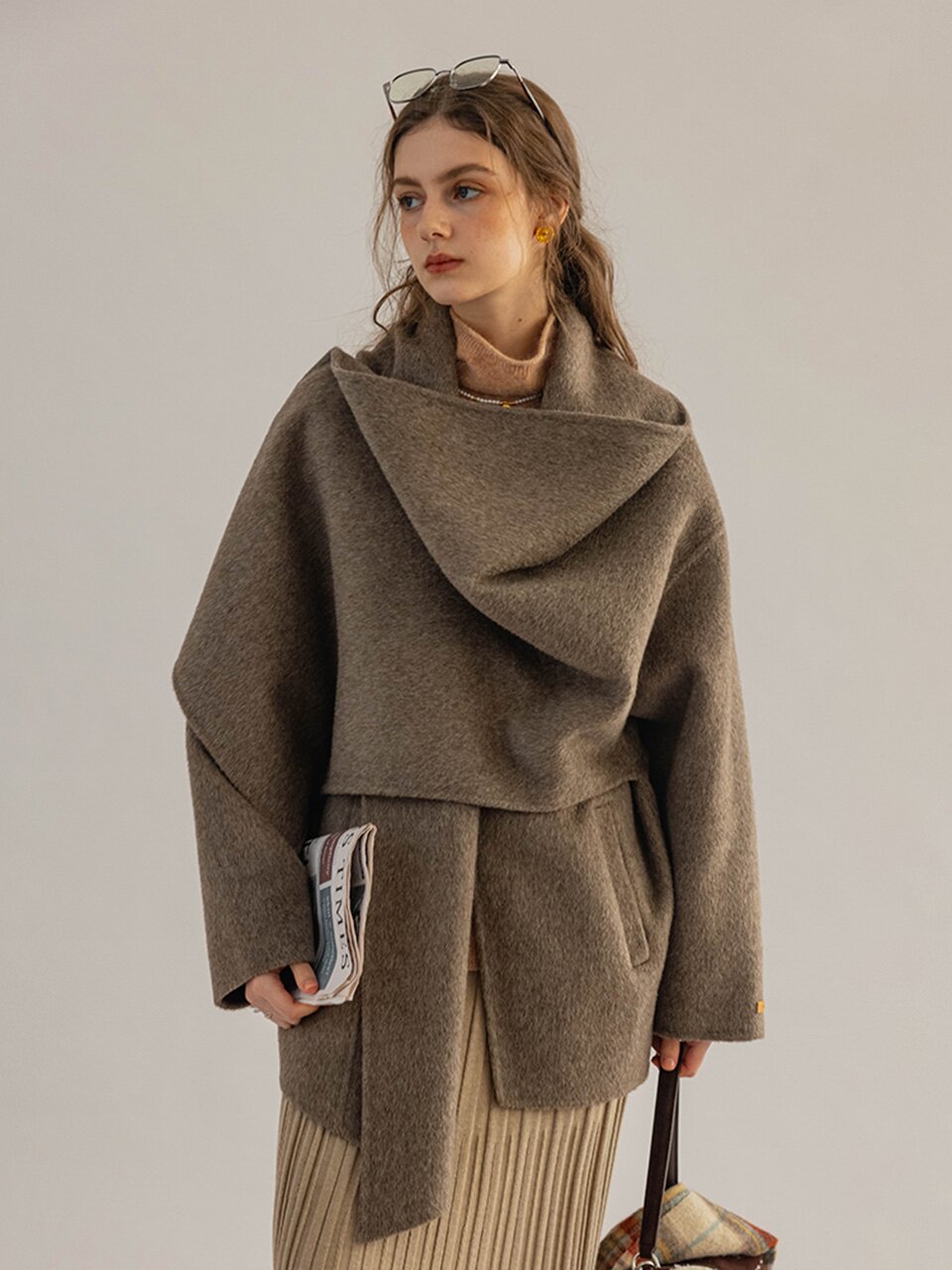 DA_Shawl scarf reversible coat_2color