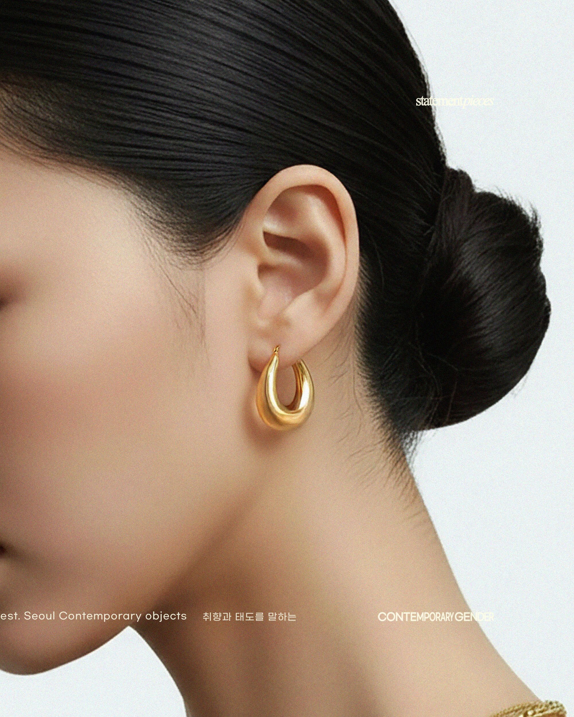[컨젠] Dome Hoop Earrings 돔 후프 이어링
