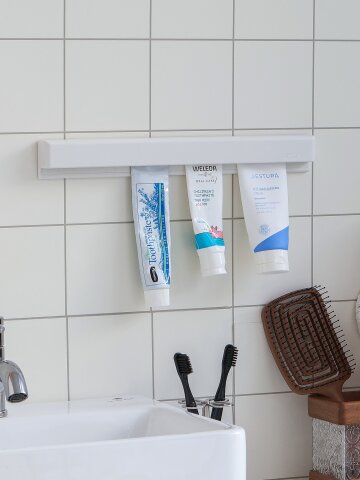 부착식 롱 튜브 꽂이 치약 걸이 무타공