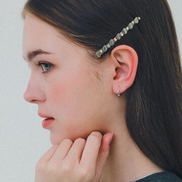 제이로렌 링크체인 원터치 실버 귀걸이 M04044