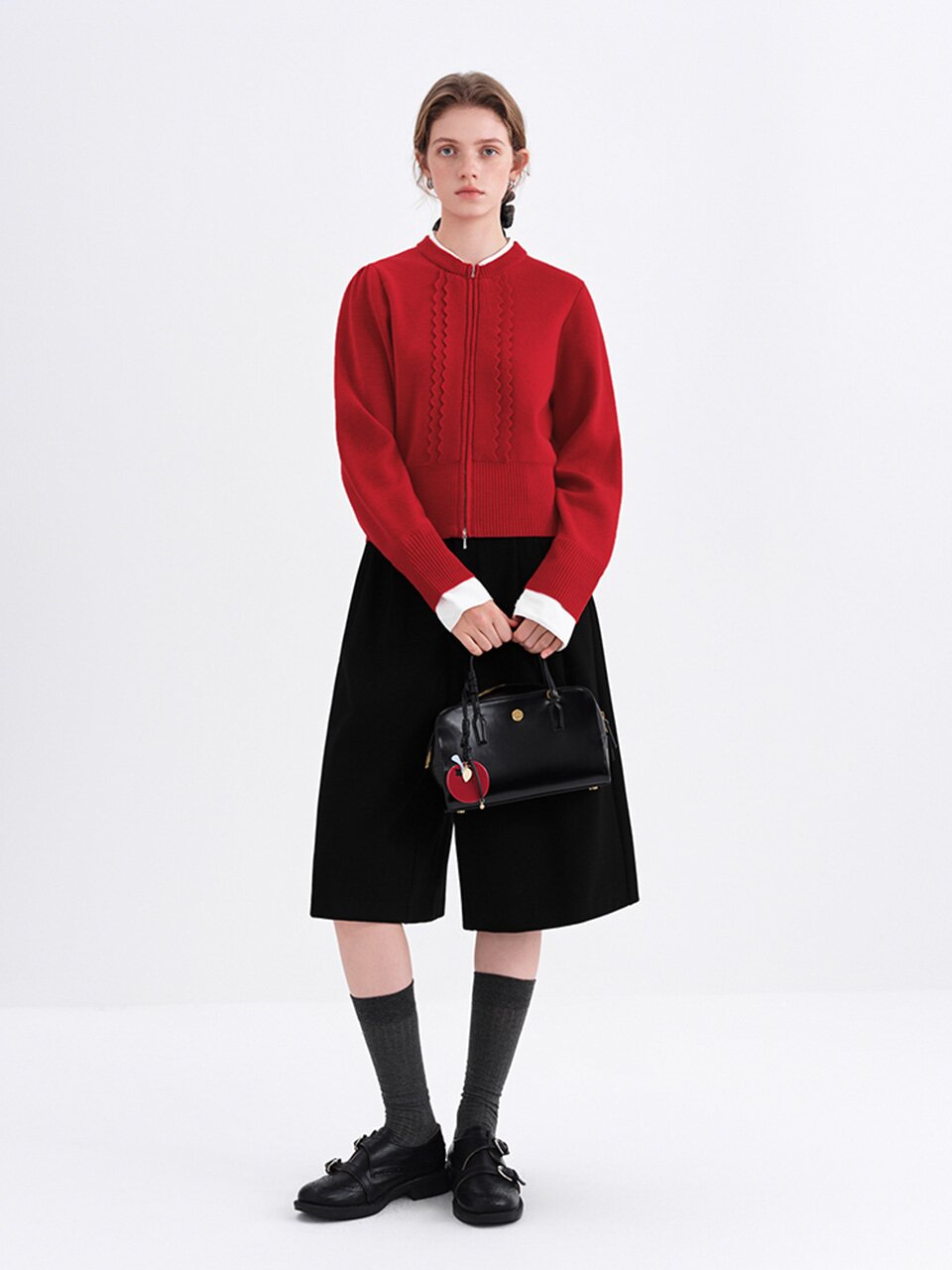 WD_Layered zipper cardigan