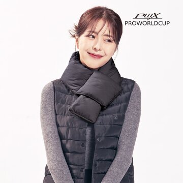 PWX U424-9701-1ZB 여성 공용 넥패딩 목도리 블랙