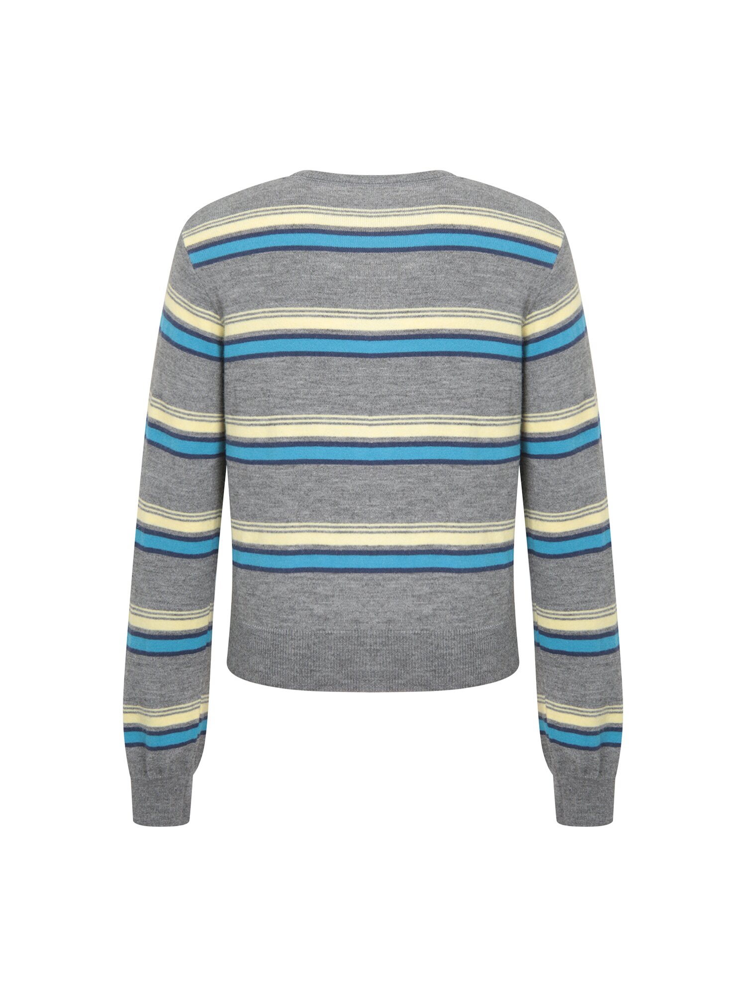 스트라이프 라운드넥 가디건 (STRIPE GREY)