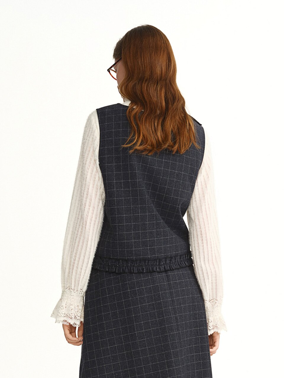 AR_Plaid woolen sleeveless top