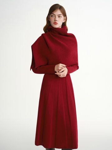 AR_Knit cape and dress set