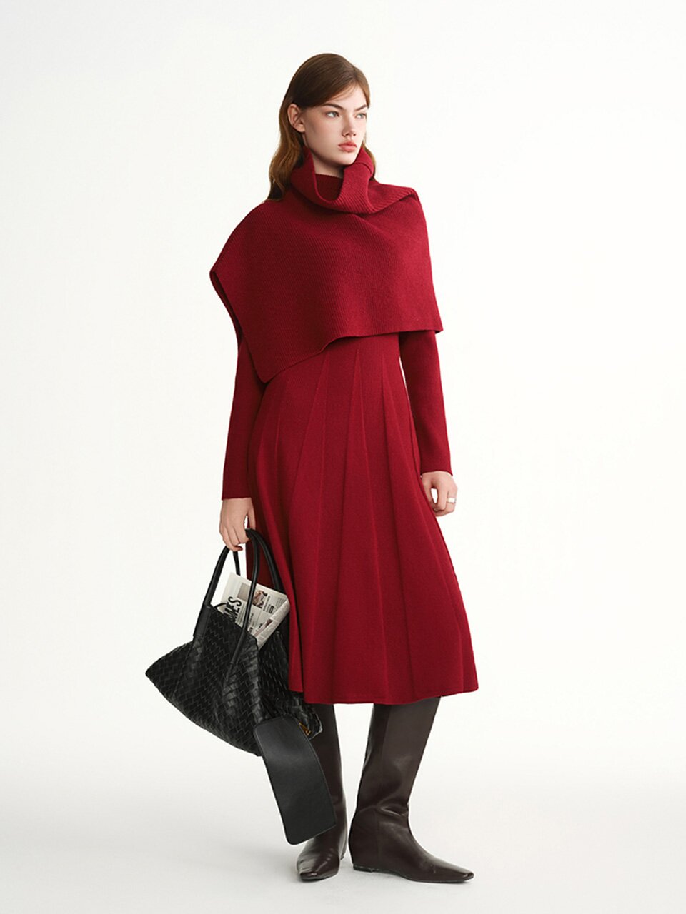 AR_Knit cape and dress set