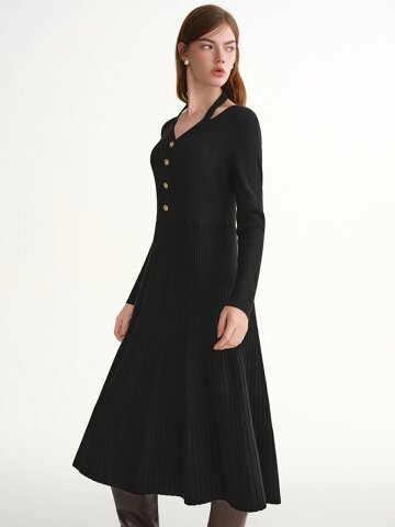 AR_Halter neck knit dress_2color