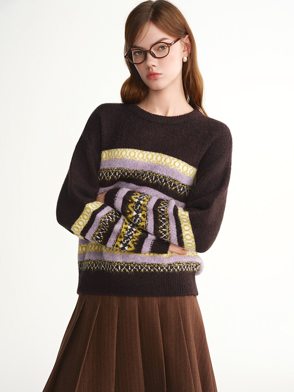AR_Colorful nordic pullover sweater
