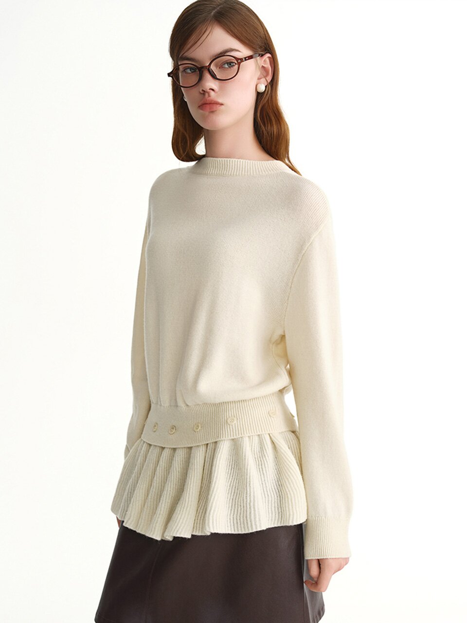 AR_Frill crew neck sweater_2color